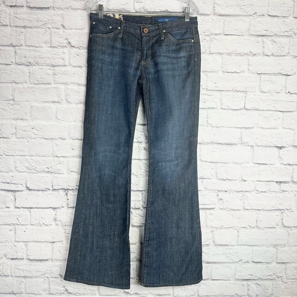 Ag Adriano Goldschmied Denim - Adriano Goldschmied Legend Flare Wide Leg Jeans Dark Wash Size 27 Y2k Low Rise